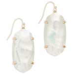 Kendra Scott Esme Ivory Mother of Pearl Dangly Earrings Silver Frame NEW Photo 0
