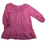 Soft Surroundings Mahdia Blouse Boho Crinkle Gauze Tunic Dry Rose Women's Size M Photo 0
