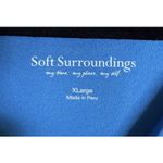 Soft Surroundings  Womens XL Blue Knit Tunic Top Long Button Sleeve Preppy Beach Photo 3