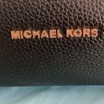 Michael Kors Aria Black Studded Shoulder Bag. Studded on handle and up sides. Photo 11