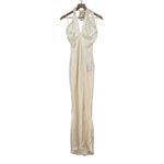 Lulus Ivory Halter Maxi Dress Formal Gown Sleeveless Evening Party Size S Photo 2