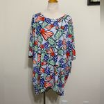 LuLaRoe  Irma Top NWT Tunic Dress Printed Patriotic 4th of July Shirt size 3XL Photo 3