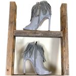 Tiffany Designs Gray Fringe Ankle Bootie Italian Designer SIZE 6 Disco Cowgirl Western $345 NEW Photo 4