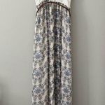 Lila Rose Lily Rose color block mixed textile maxi dress cream floral belt size small Photo 1