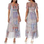 Johnny Was  BIYA Kandence Tiered Mesh Dress Floral Embroidery Size M Photo 1