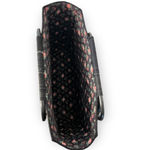 VINTAGE Handmade Needlepoint Rose Tote Bag Black Pink Green Grandma Granny Photo 5