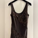 Y2K Eva Blue Cocktail Maxi Dress Brown Embellished Sequin Fairy Party Dress 10 Photo 1