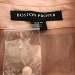 Boston Proper  Sheer Metallic Pink Shirt XS Photo 7