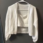 Knit Crop top and Cropped Cardigan White Photo 1
