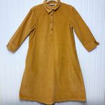 Vermont Country Store Brown Mustard Corduroy Shirt Dress With Packets Size S Tan Photo 1