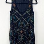 Nanette Lepore 100% Silk Black Dreamcatcher Beaded Back Hidden Zipper Dress 2 Photo 0
