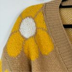 SheIn | Yellow Daisy Flower Print Button Front Cardigan Size Large Photo 1