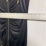 Rocawear VTG M Black Bodycon Dress Gold Zippers Chains Y2K Streetwear Glam Photo 4