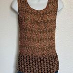 kim rogers  Brown and Orange Patterned Tank Top Size Medium Photo 0