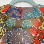 CAbi  Shakespeare Floral Semi Sheer Tie Front Ruffle Bohemian Kimono Tunic Top S Photo 3