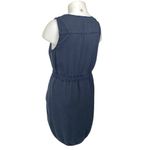 Just Jeans Women's Navy Blue Sleeveless Henley Pocket Tank Mini Blouson Dress 16 Photo 1