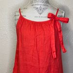 lungo l'arno NWT Lungo L’arno Sleeveless Linen Dress with Bow Detail Size Medium Poppy  Photo 2