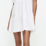 ZARA NEW Short Casual Style Flared V-Neck Plain Cotton Short Sleeve WOMENS SZ S Photo 0