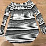 Red Haute  black and white striped off the shoulder shirt size xs Photo 4