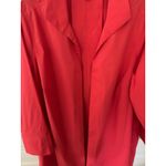 Foxcroft Womens Red Non Iron Stretch Relaxed Fit Shacket zip front 14W Photo 2
