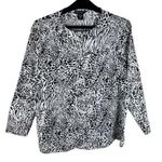 Anne Carson 100% Linen Leopard Print Full Zip Lightweight Jacket Size 1X Photo 0