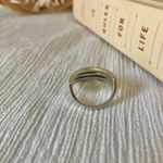 Vintage Knuckle Oxidized Ball Ring “Bronya” Four Shank Chevron Swoop Boho Goth Jewelry Silver Photo 6