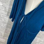 Posh Peanut Blue Long Sleeve Bamboo Robe Photo 5