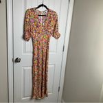 Rixo x target puff sleeves floral spring midi dress size 2 Red Photo 2