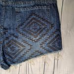 Adam Levine  Denim Blue Patterned Women's Shorts Photo 7