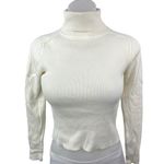 Urban Outfitters  White Ribbed Turtleneck Knit Pullover Crop Sweater Top Size XS Photo 0