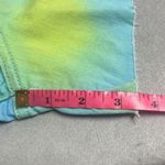We Wore What  Womens 26 Flare Bell Denim Shorts Blue Green Tie Dye Stretch NWT Photo 9