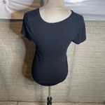 A pea in the pod Black Maternity Crewneck Short Sleeve VNeck TShirt Size Medium Photo 2