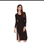 Sundry  Black Long Sleeve Twist Front Midi Dress Photo 1