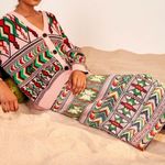 Farm Rio Anthro Women’s Yawanawa Aztec Print Amulet Linen Wrap Midi Skirt Sz S Photo 12