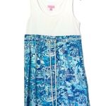 Lilly Pulitzer Nettie Dress Fresh Catch Toile Sleeveless Blue White Womens Photo 0