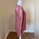 Rewind Womens Rose Pink Long Sleeve Sweater W/Floral Lace Shoulders Size Large Photo 3