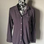 Marine layer  Long Sleeve Striped Top soft medium collared polo Photo 2