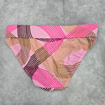 kim rogers  Pink Brown Stripe Medium Bikini Bottom Swimwear Photo 1