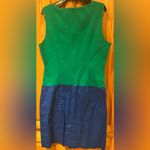Laundry by Design Women's Green & Blue Color Block Sleeveless Sheath Dress Sz 10 Photo 4