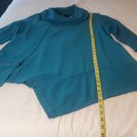 Ali Miles Blue Top Womens Blouse Size L Textured 3/4 Sleeve Cowl Neck. Size L Photo 4
