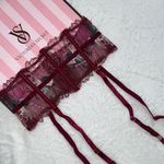 Victoria's Secret Victoria’s Secret embroidery garter belt/floral lace waist cincher/burgundy Photo 0
