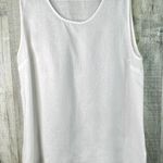 Caroline Rose 100% Linen Size 2X Sleeveless Crewneck White Tunic w/Side Slits Photo 0