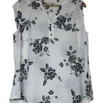 Candie's  Casual Monochrome Floral Sleeveless Blouse Photo 0