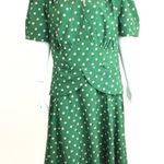 Eshakti  Sheath Dress 50s Retro Ruched Back V-Neck Flower Print Green M 8 Photo 0