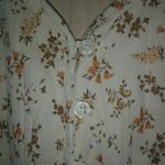 Assoluto M Boho All Over Floral Patchwork Long Sleeved Lined Top Orange Tan Size M Photo 3