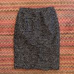 VTG DESIGNER 100% SILK RUCHED POLKA DOT PENCIL SKIRT DRESSY BUSINESS Black Size 6 Photo 0