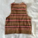 Aerie Womens Size Medium Pink Brown Stripe Ribbed Tank Top Cropped Activewear Photo 4