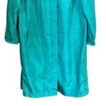 Forecaster of Boston Womens Sz L? Teal Green Midlength Rain Trench Coat Vintage Size L Photo 2