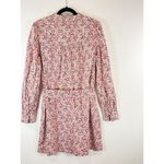 Boden Womens Dress Red Mini Floral Shirtdress Waist Tie Long Sleeve Boho Size 10 Photo 2