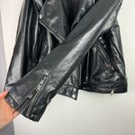 Therapy Womens Moto Faux Leather Biker Jacket Sz 1X Zip Sleeves Black Photo 10